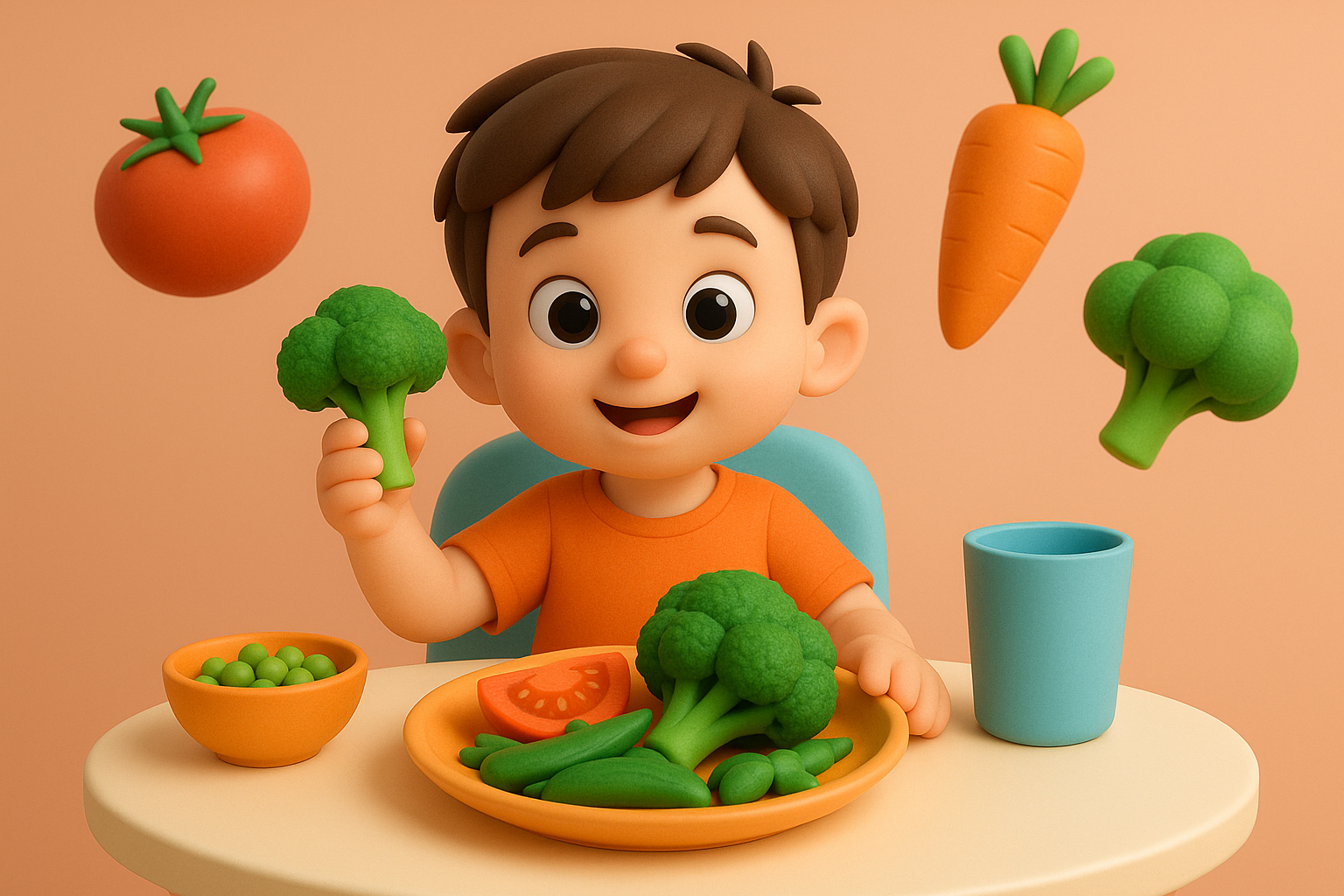 Trẻ cần khoảng 100-200gram rau xanh mỗi ngày