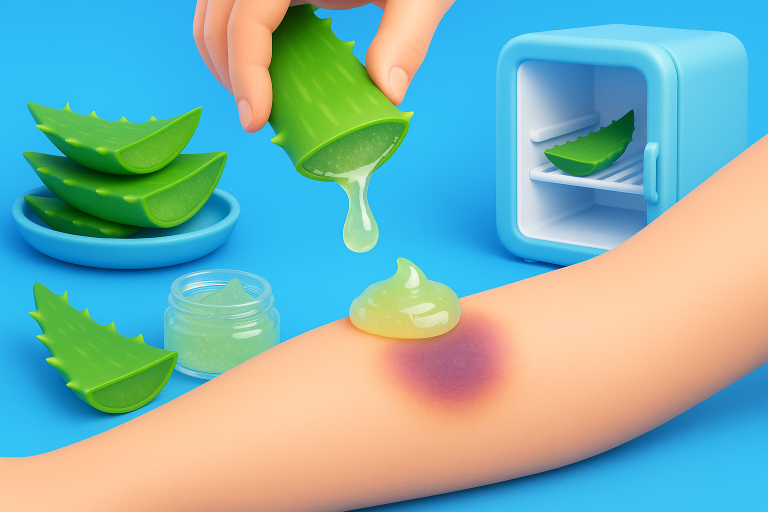 Bôi nha đam giảm bầm tím