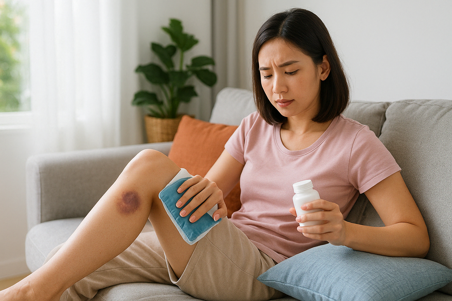 Chườm đá khi bị bầm tím