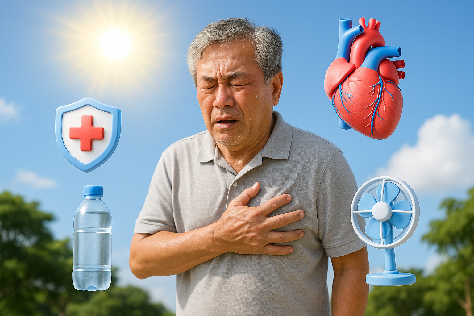 Bệnh nhân suy tim cần kiểm soát lượng nước uống hợp lý trong ngày hè