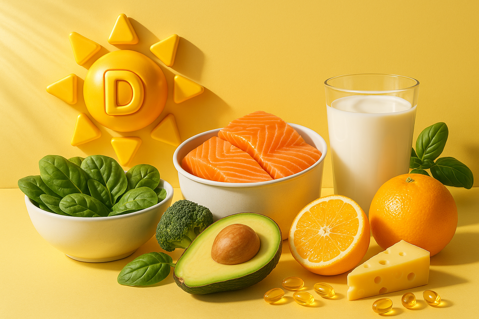 Các nguồn thực phẩm giàu vitamin D tự nhiên và tăng cường